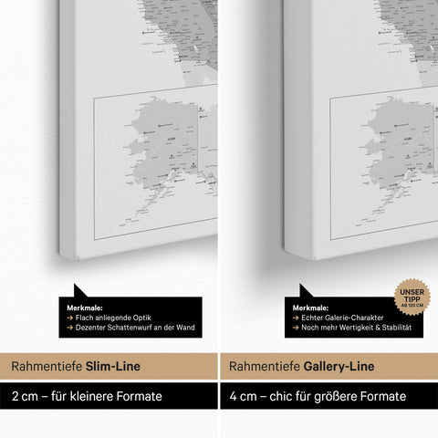 Carte des USA TRAVEL® Carte à épingles – Multicolore Gris