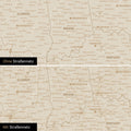 USA Amerika Karte Pinn-Leinwand in Hale Navy (Dunkelblau Gold) optional mit dem Straßennetz der größten Highways und Interstates