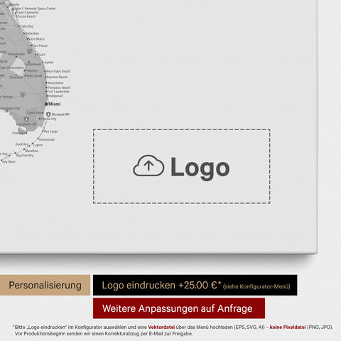 Carte des États-Unis à épingles TRAVEL® – Coolgray (Gris clair)