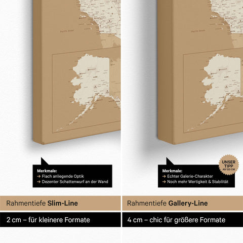 Carte des États-Unis TRAVEL® Carte à épingles – Trésor Or