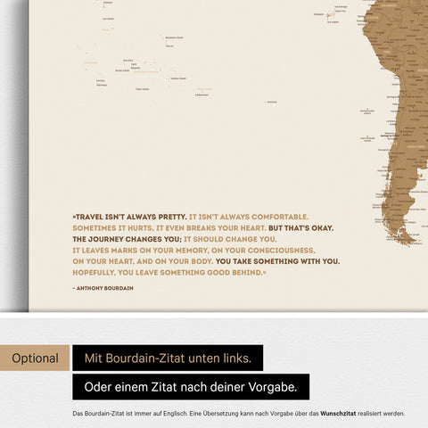 Carte du monde ANTARCTICA® tableau magnétique – Bronze