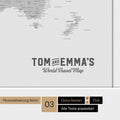 Magnetboard Weltkarte ANTARCTICA in Coolgray mit Personalisierung im Vintage-Stil