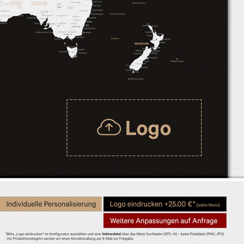 Carte du monde ANTARCTICA® tableau magnétique – Noir profond