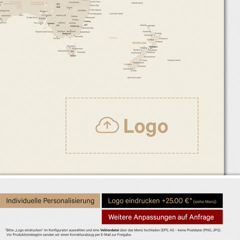 Carte du monde ANTARCTICA® tableau magnétique – Or