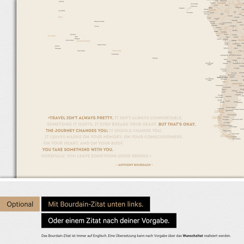 Carte du monde ANTARCTICA® tableau magnétique – Or