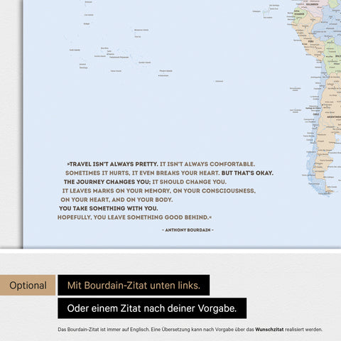 Carte du monde ANTARCTICA® tableau magnétique – Atlas multicolore