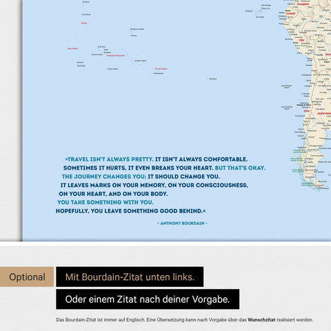 Carte du monde ANTARCTICA® tableau magnétique – Classique multicolore