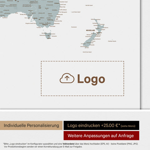 Carte du monde ANTARCTICA® tableau magnétique – Clair multicolore