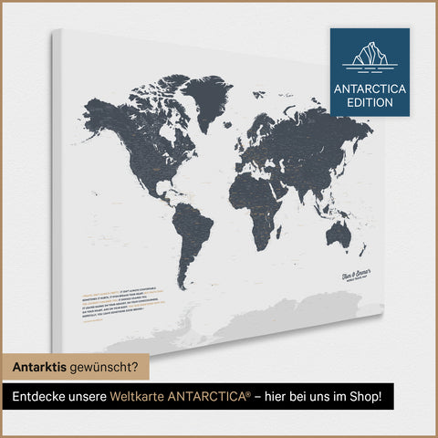 Carte du monde à épingles TRAVEL® – Bleu denim