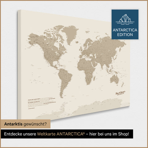 Carte du monde à épingles TRAVEL® – Sable du désert