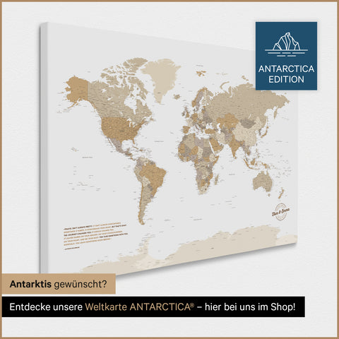 Carte du monde à épingles TRAVEL® – Multicolore Beige