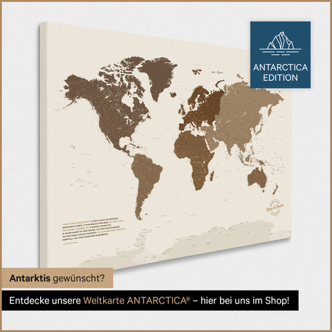 Carte du monde à épingles TRAVEL® – Multicolore Marron