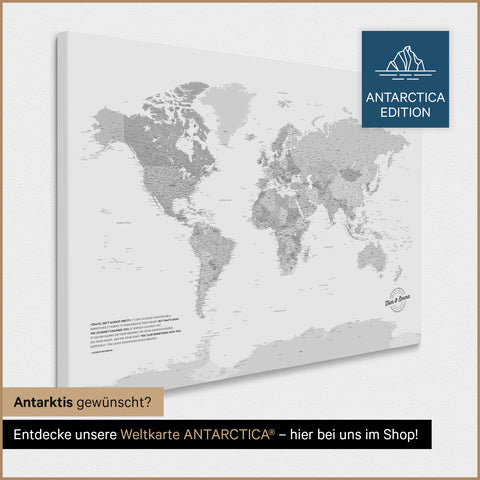 Carte du monde à épingles TRAVEL® – Multicolore Gris