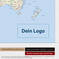 Weltkarte mit Antarktis als Pinn-Leinwand in Multicolor Classic mit Logo-Eindruck für Unternehmen