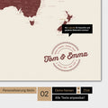 Motif alternatif pour une personnalisation avec ton nom sur une carte du monde en couleur Bordeaux Rouge
