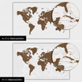 Carte du monde en brun avec profondeurs marines bidimensionnelles