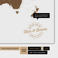 Motif alternatif pour une personnalisation avec ton nom sur une carte du monde en brun