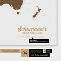 Carte du monde en brun avec personnalisation en tant que logo familial