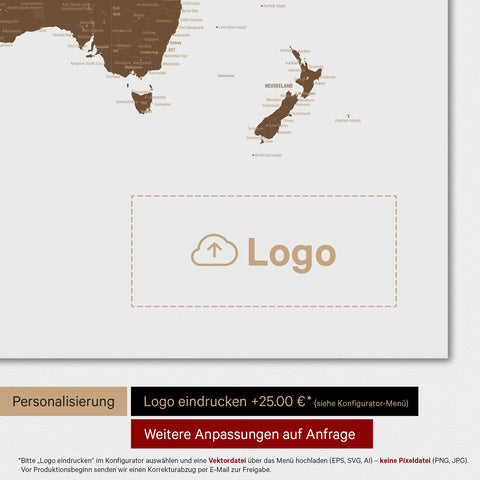 Carte du monde TRAVEL® Poster Premium – Marron