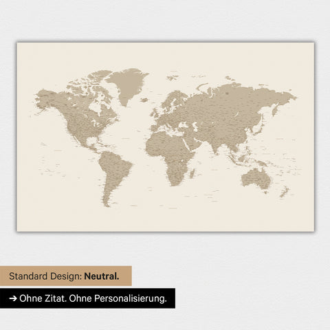 Carte du monde en version standard neutre et couleur Couleur Sable du désert