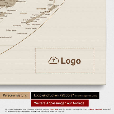 World Map EQUAL EARTH Push Pin Map – Desert Sand