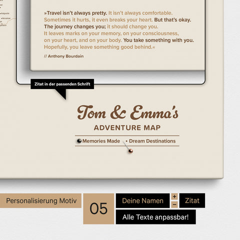Carte du monde à épingles FINELINE® – Bronze