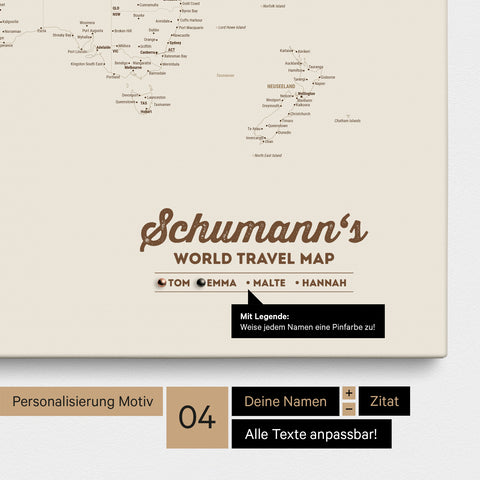 Personnalisation du motif 4 avec noms pour toute la famille ainsi qu'avec légende