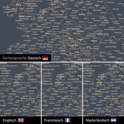 Carte du monde à épingles FINELINE® – Hale Navy
