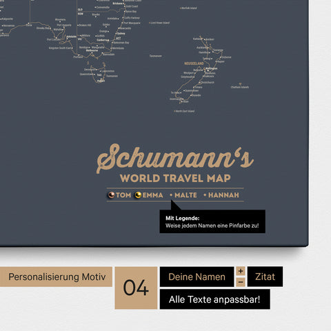 Personnalisation du motif 4 avec noms pour toute la famille ainsi qu'avec légende