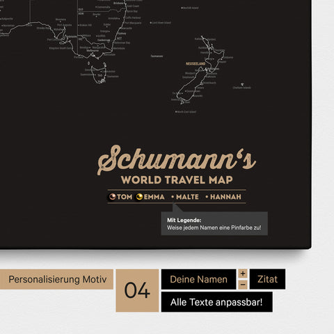 Personnalisation du motif 4 avec noms pour toute la famille ainsi qu'avec légende