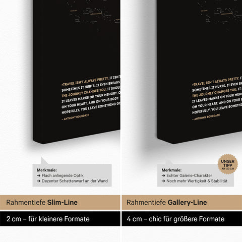 Carte du monde à épingles FINELINE® – Noir Blanc