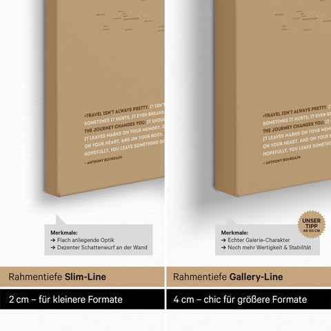 Carte du monde à épingles FINELINE® – Or trésor