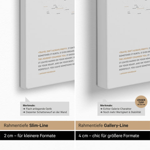 Carte du monde à épingles FINELINE® – Noir clair