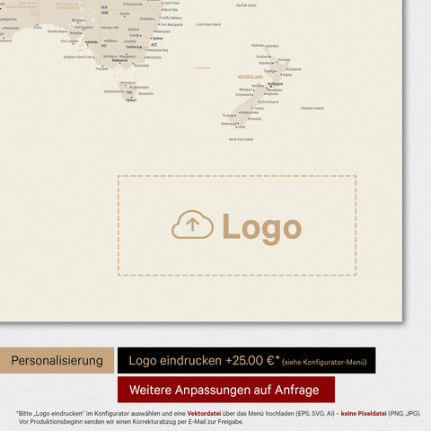 Carte du monde TRAVEL® Poster magnétique – Or