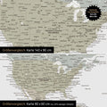 Size comparison of a world map canvas in the formats 140 x 90 cm and 80 x 50 cm