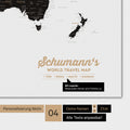 Carte du monde en couleur Light Black avec personnalisation en logo familial