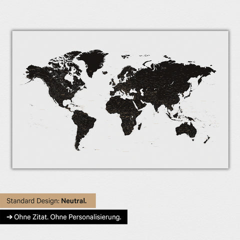 Carte du monde en version standard neutre et couleur Couleur Noir clair