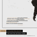 Carte du monde en couleur Light Black avec une citation imprimée d'Anthony Bourdain, qui peut être remplacée par une autre citation lors d'une personnalisation