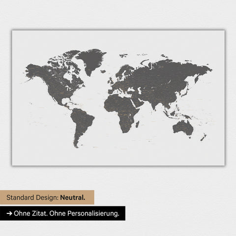 Carte du monde en version standard neutre et couleur Couleur Gris clair