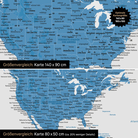Carte du monde TRAVEL® Tableau magnétique – Bleu océan