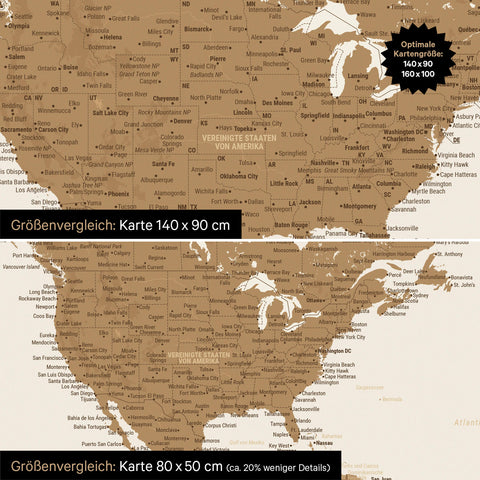 Carte du monde TRAVEL® Tableau magnétique – Bronze