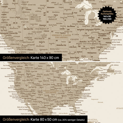 Carte du monde TRAVEL® Tableau magnétique – Sable du désert (Beige)