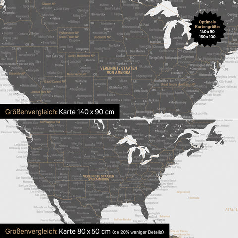 Carte du monde TRAVEL® Tableau magnétique – Gris clair (Blanc gris)