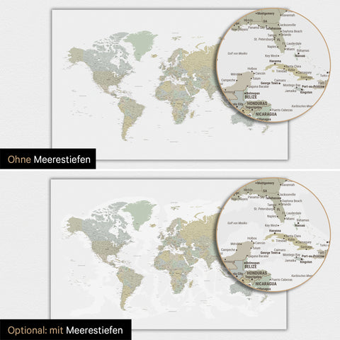 Carte du monde TRAVEL® Tableau magnétique – Multicolore Sage