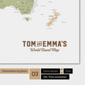 Weltkarte Magnetboard in der Farbe Multicolor Sienna mit Personalisierung als Logo im Vintage-Look