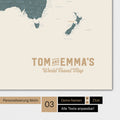 Weltkarte Magnetboard in der Farbe Multicolor Vivid mit Personalisierung als Logo im Vintage-Look