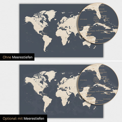 Carte du monde TRAVEL® Poster magnétique – Hale Navy