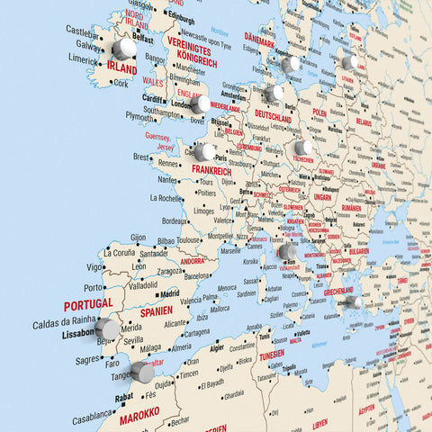 Carte du monde TRAVEL® Poster magnétique – Multicolore Classique