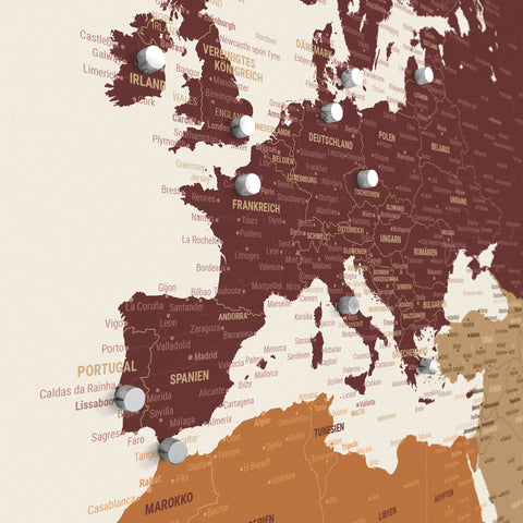 Carte du monde TRAVEL® Poster magnétique – Multicolore vif