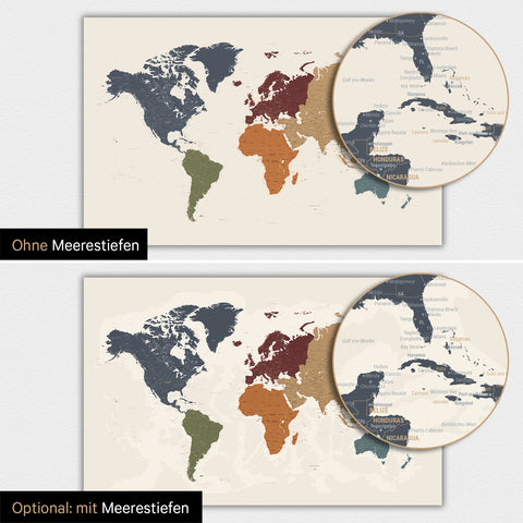 Carte du monde TRAVEL® Poster magnétique – Multicolore vif
